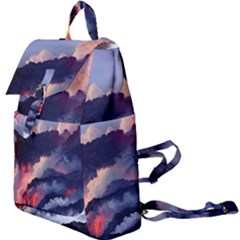 Cherry Blossom Tree On Cliff Digital Wallpaper Cherry Blossom On Cliff Mountain Nature Buckle Everyday Backpack by danenraven