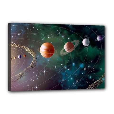 Planet Galaxy Fantasy Canvas 18  X 12  (stretched) by danenraven