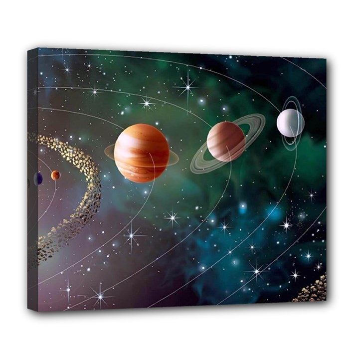 Planet Galaxy Fantasy Deluxe Canvas 24  x 20  (Stretched)