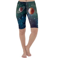 Planet Galaxy Fantasy Cropped Leggings  by danenraven