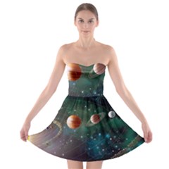 Planet Galaxy Fantasy Strapless Bra Top Dress by danenraven