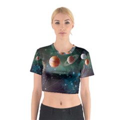 Planet Galaxy Fantasy Cotton Crop Top by danenraven