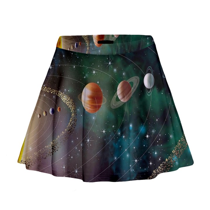 Planet Galaxy Fantasy Mini Flare Skirt