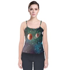 Planet Galaxy Fantasy Velvet Spaghetti Strap Top by danenraven