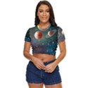 Planet Galaxy Fantasy Side Button Cropped Tee View1