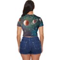 Planet Galaxy Fantasy Side Button Cropped Tee View4