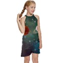 Planet Galaxy Fantasy Kids  Halter Collar Waist Tie Chiffon Dress View3