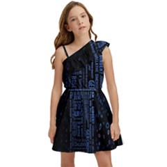 The Doctor Tardis Kids  One Shoulder Party Dress by danenraven