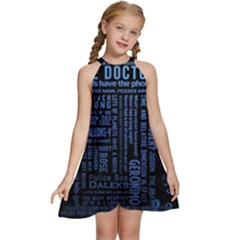 The Doctor Tardis Kids  Halter Collar Waist Tie Chiffon Dress