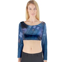 Doctor Who Tardis Long Sleeve Crop Top by danenraven