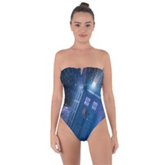 Doctor Who Tardis Tie Back One Piece Swimsuit by danenraven