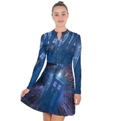 Doctor Who Tardis Long Sleeve Panel Dress by danenraven