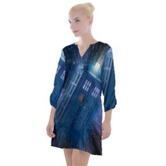 Doctor Who Tardis Open Neck Shift Dress by danenraven