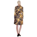 Brown And Black Abstract Painting Doctor Who Tardis Vincent Van Gogh Long Sleeve Velvet Front Wrap Dress View2