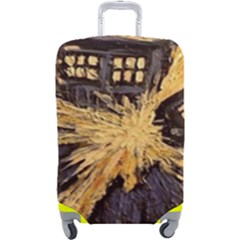 Brown And Black Abstract Painting Doctor Who Tardis Vincent Van Gogh Luggage Cover (large) by danenraven