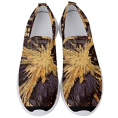 Brown And Black Abstract Painting Doctor Who Tardis Vincent Van Gogh Men s Slip On Sneakers by danenraven