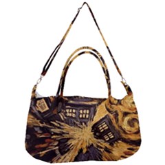 Brown And Black Abstract Painting Doctor Who Tardis Vincent Van Gogh Removal Strap Handbag by danenraven