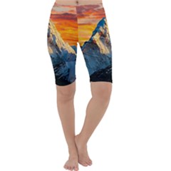 Himalaya Mountains Landscape  Nature Cropped Leggings  by danenraven