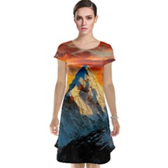 Himalaya Mountains Landscape  Nature Cap Sleeve Nightdress by danenraven