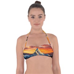 Himalaya Mountains Landscape  Nature Halter Bandeau Bikini Top by danenraven