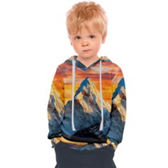 Himalaya Mountains Landscape  Nature Kids  Overhead Hoodie by danenraven