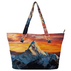 Himalaya Mountains Landscape  Nature Full Print Shoulder Bag by danenraven