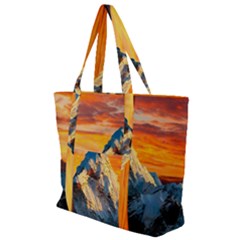 Himalaya Mountains Landscape  Nature Zip Up Canvas Bag by danenraven