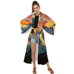 Himalaya Mountains Landscape  Nature Maxi Kimono by danenraven