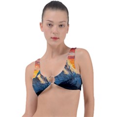 Himalaya Mountains Landscape  Nature Ring Detail Bikini Top by danenraven