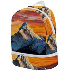 Himalaya Mountains Landscape  Nature Zip Bottom Backpack by danenraven