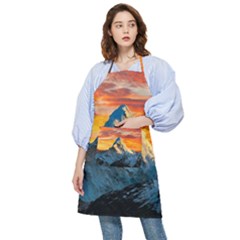 Himalaya Mountains Landscape  Nature Pocket Apron by danenraven