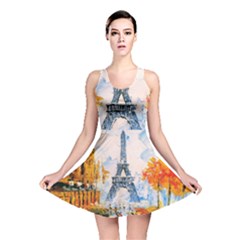 Eiffel Tower Landmark Architecture  Artistic Reversible Skater Dress by danenraven