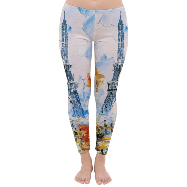 Eiffel Tower Landmark Architecture  Artistic Classic Winter Leggings