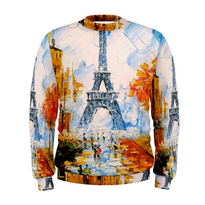 Eiffel Tower Landmark Architecture  Artistic Men s Sweatshirt