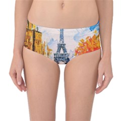 Eiffel Tower Landmark Architecture  Artistic Mid-waist Bikini Bottoms by danenraven