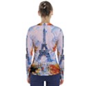 Eiffel Tower Landmark Architecture  Artistic V-Neck Long Sleeve Top View2