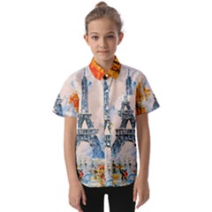 Eiffel Tower Landmark Architecture  Artistic Kids  Short Sleeve Shirt