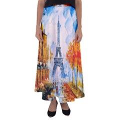 Eiffel Tower Landmark Architecture  Artistic Flared Maxi Skirt by danenraven