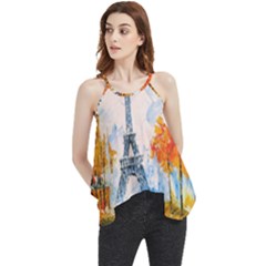 Eiffel Tower Landmark Architecture  Artistic Flowy Camisole Tank Top by danenraven