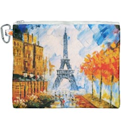 Eiffel Tower Landmark Architecture  Artistic Canvas Cosmetic Bag (xxxl) by danenraven