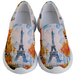 Eiffel Tower Landmark Architecture  Artistic Kids Lightweight Slip Ons by danenraven