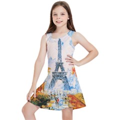 Eiffel Tower Landmark Architecture  Artistic Kids  Lightweight Sleeveless Dress by danenraven