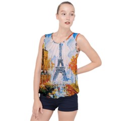 Eiffel Tower Landmark Architecture  Artistic Bubble Hem Chiffon Tank Top by danenraven