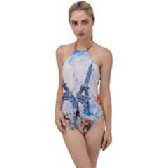 Eiffel Tower Landmark Architecture  Artistic Go With The Flow One Piece Swimsuit by danenraven