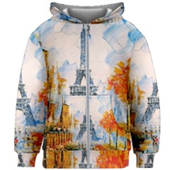 Eiffel Tower Landmark Architecture  Artistic Kids  Zipper Hoodie Without Drawstring by danenraven