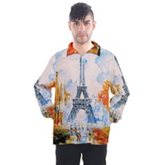 Eiffel Tower Landmark Architecture  Artistic Men s Half Zip Pullover by danenraven