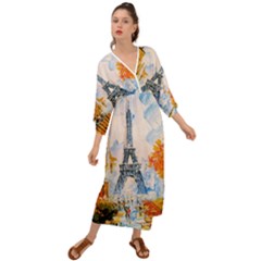 Eiffel Tower Landmark Architecture  Artistic Grecian Style  Maxi Dress by danenraven