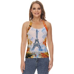 Eiffel Tower Landmark Architecture  Artistic Basic Halter Top by danenraven