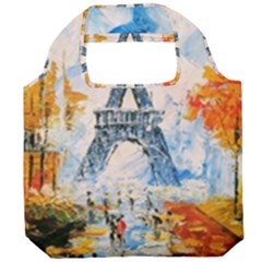 Eiffel Tower Landmark Architecture  Artistic Foldable Grocery Recycle Bag