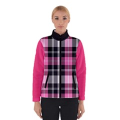 Blackpinkwhite Plaid Women s Bomber Jacket by PKHarrisPlace